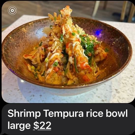 Grilled Shrimp Tempura Bowl Large.